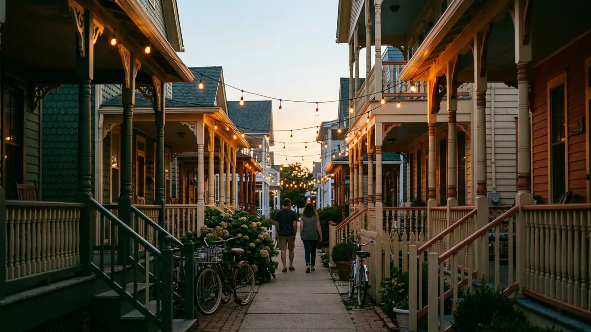 Where to stay in Asbury Park NJ Victorian neighborhood at dusk