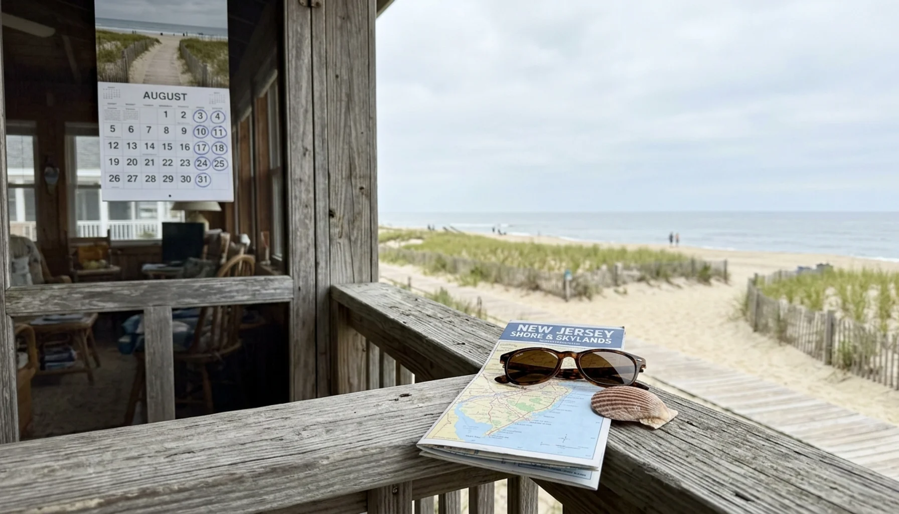 Porch overlooking the Jersey Shore, key to deciding where to stay in New Jersey for your next trip