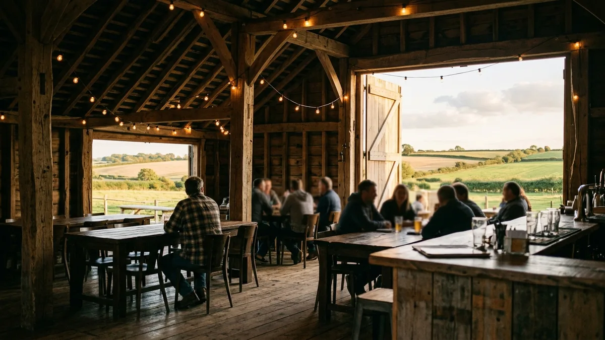 New Jersey craft beer taproom inside a converted barn setting