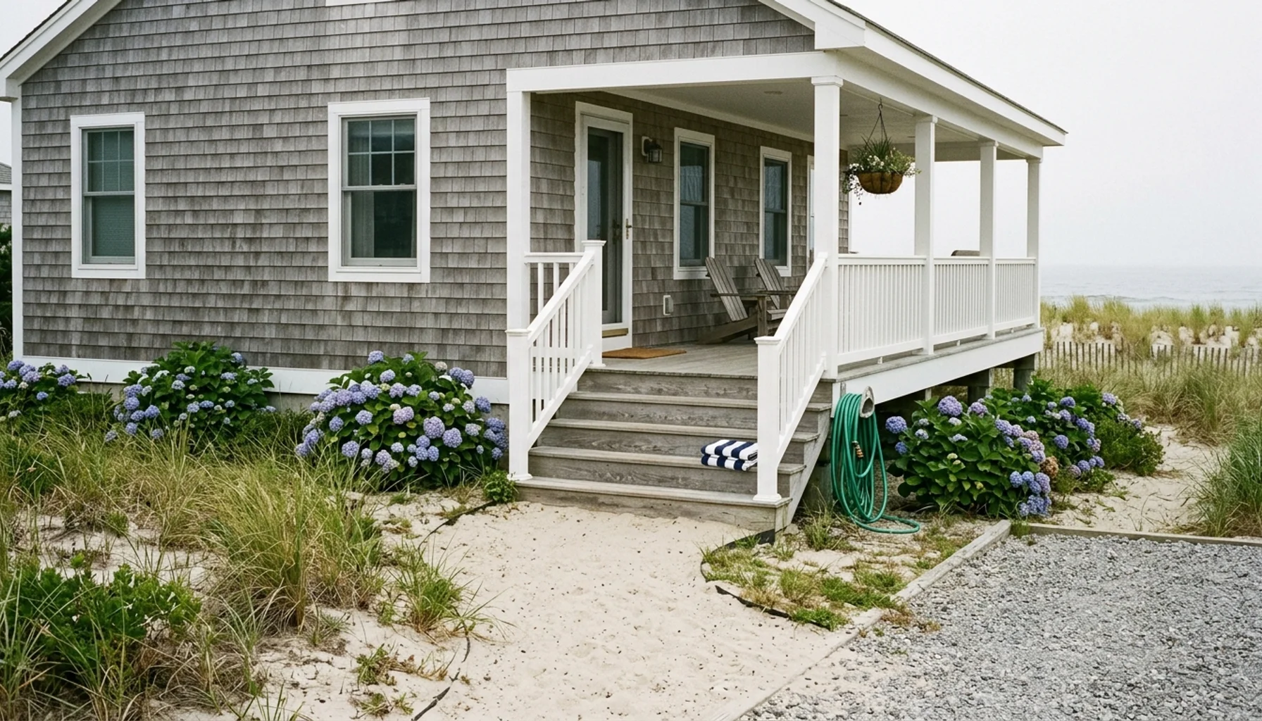 Coastal shingled home on Long Beach Island, NJ representing full-service Airbnb management market