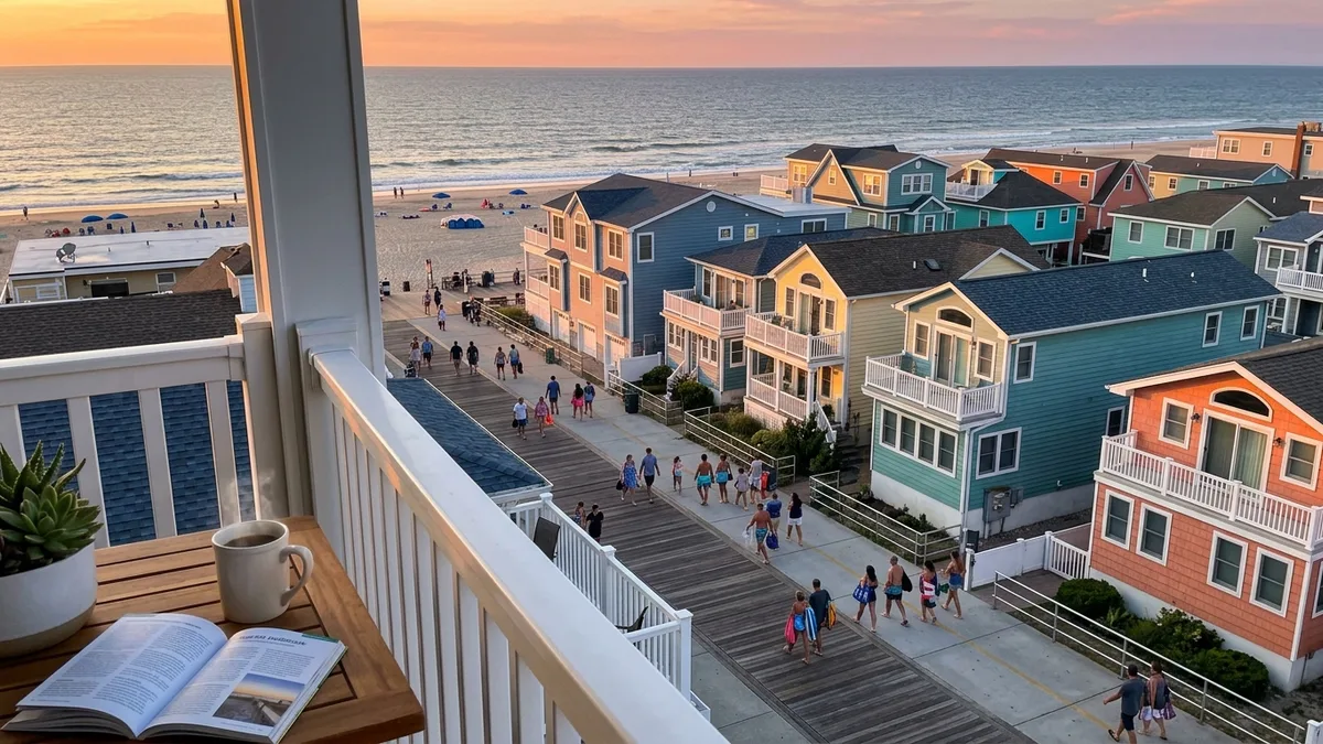Belmar area guide view of Jersey Shore boardwalk town near vacation rentals