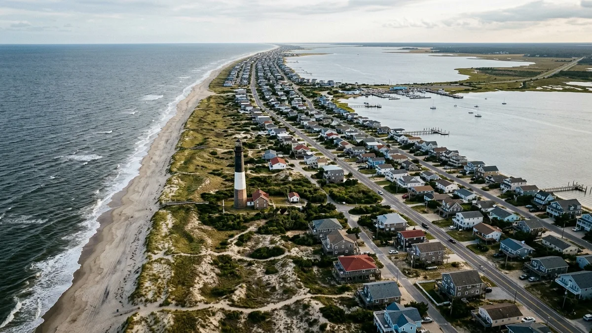 Where to stay on Long Beach Island NJ aerial view of the barrier island