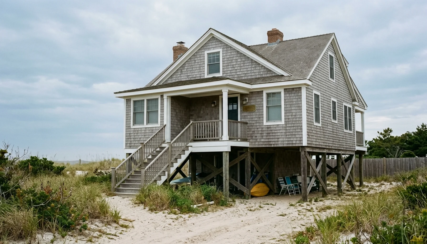 Shingle-style beach house on Long Beach Island NJ, showing property management long beach island nj market
