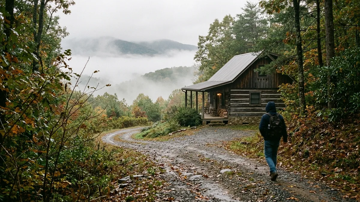 Gateway town cabin near Shenandoah Valley with Blue Ridge mountain views