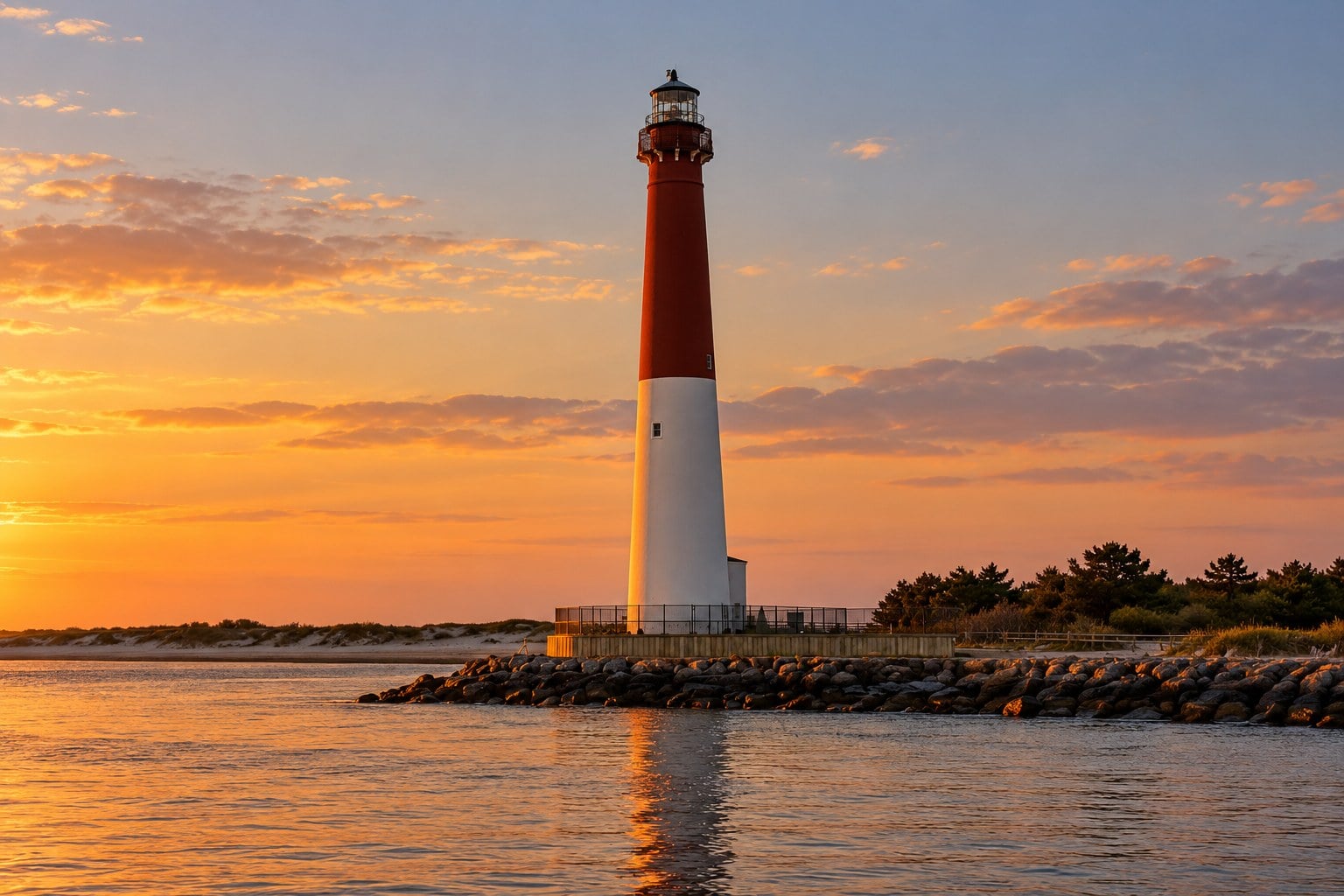 Barnegat Lighthouse at golden hour