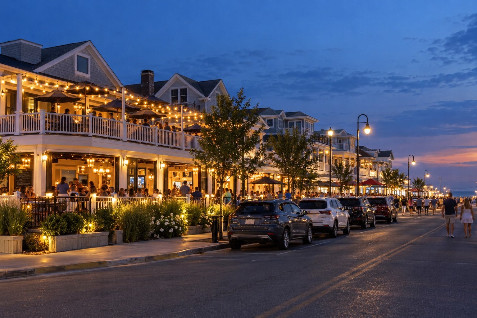Belmar bars and patios on a summer night
