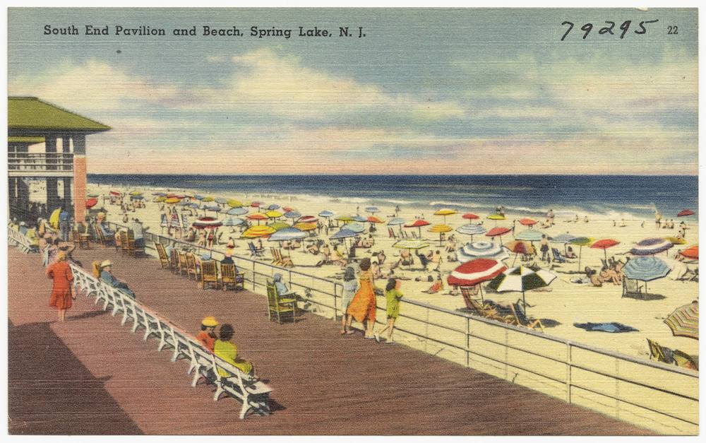 The south end pavilion and beach at Spring Lake, New Jersey