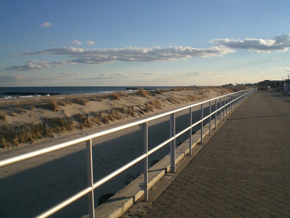 The beach and boardwalk of Bradley Beach, New Jersey