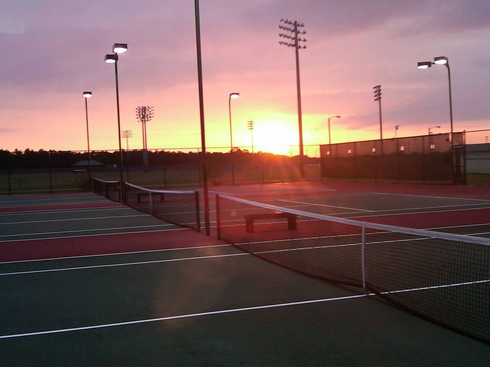 Sunrise over the fields at Frank Brown Park in Panama City Beach, Florida